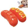 2023 New Sausage Dog Chew Toys TPR Indestructible Dog Toothbrush Toy Squeaky Fun Interactive Dog Toy for Small Medium Large Dogs